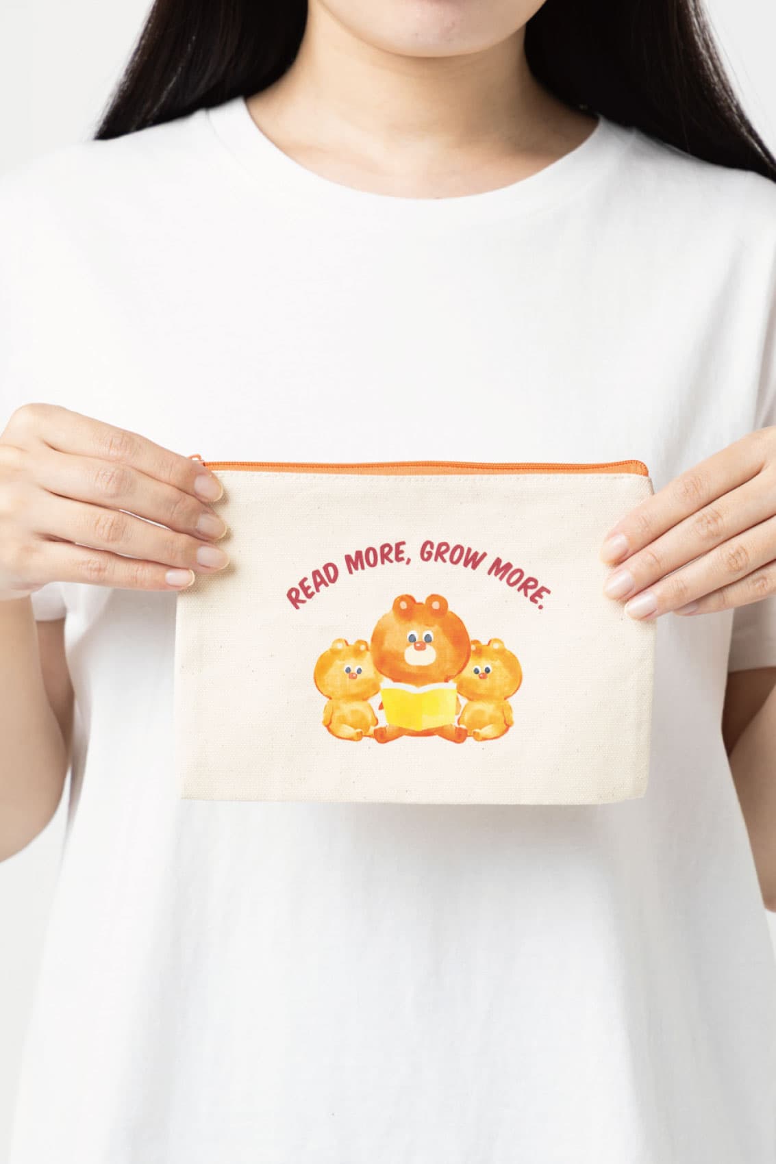 カラーファスナーキャンバスフラットポーチ（S）｜トートバッグ