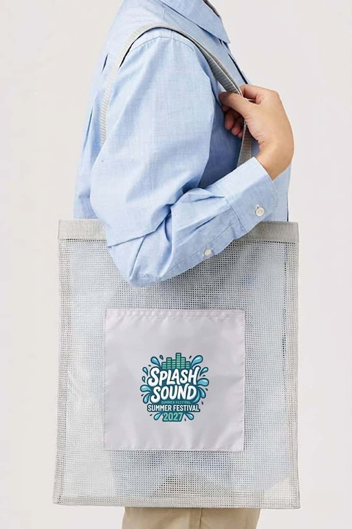 メッシュフラットトート