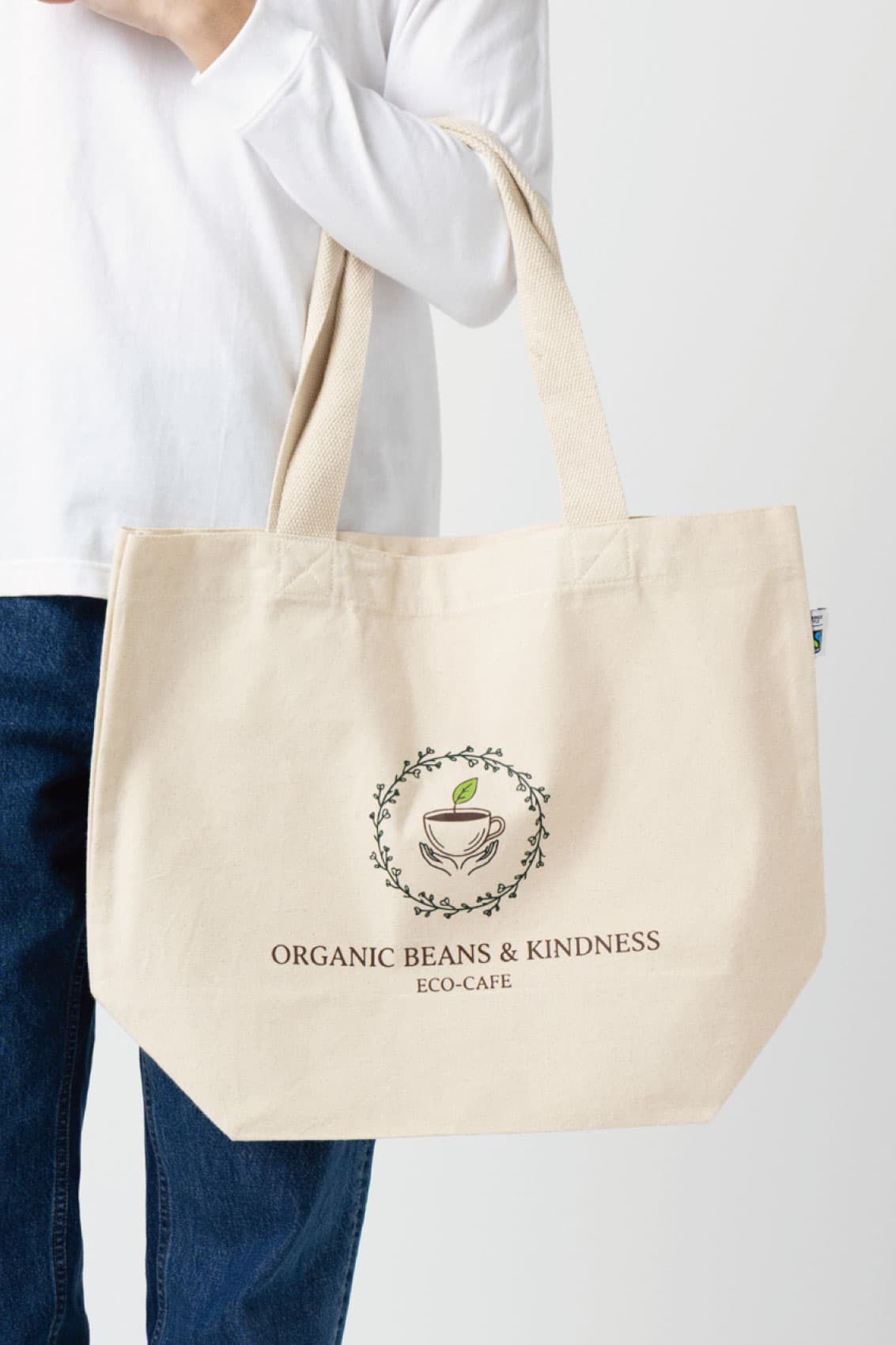 フェアトレードコットンキャンバストート（L）ナチュラル｜トートバッグ