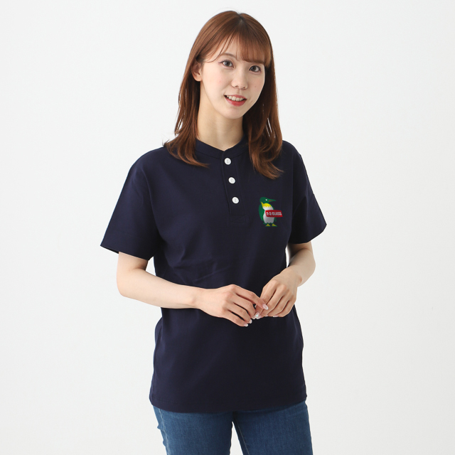 【camel】デザインネックTシャツ