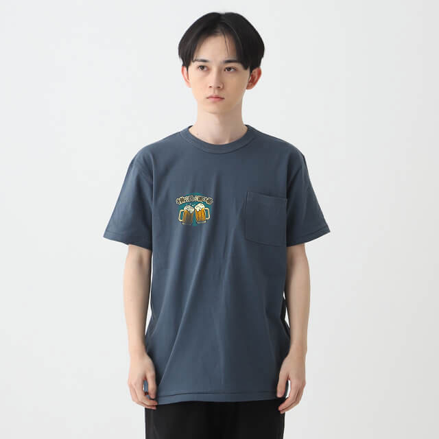 Name バック チェック プリント ポケット　Tシャツ