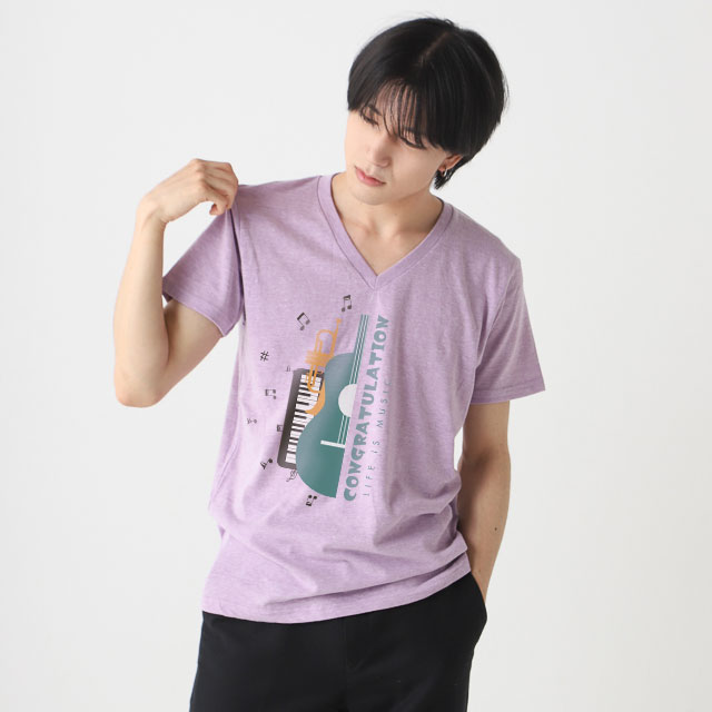 ミックスVネックTシャツ