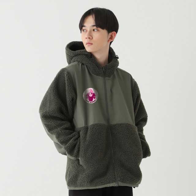 The North Face モコモコ フード付き フリース ロンパース