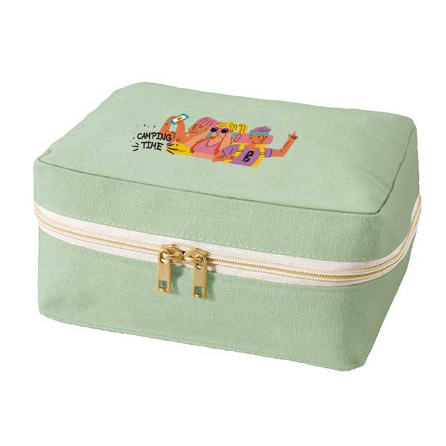 厚手コットンポーチ巾着（S）　ナチュラル